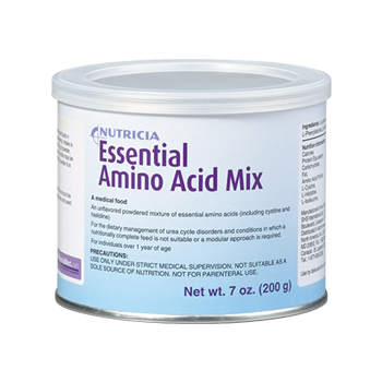 An unflavored, powdered mixture of essential amino acids, including cystine and histidine.