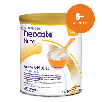 The first and only amino acid-based semi-solid medical food for infants and children 6 months and older.  Provides a smooth, spoonable consistency when mixed with water and contains essential vitamins and minerals to promote balanced nutrition.