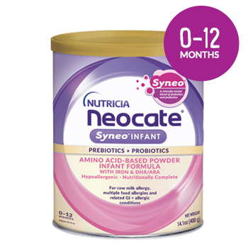 The first and only hypoallergenic formula with pre- and probiotics, specifically designed for food-allergic infants.
